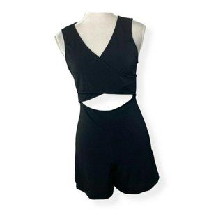 Silence + Noise Romper Black Cut Out Wrap